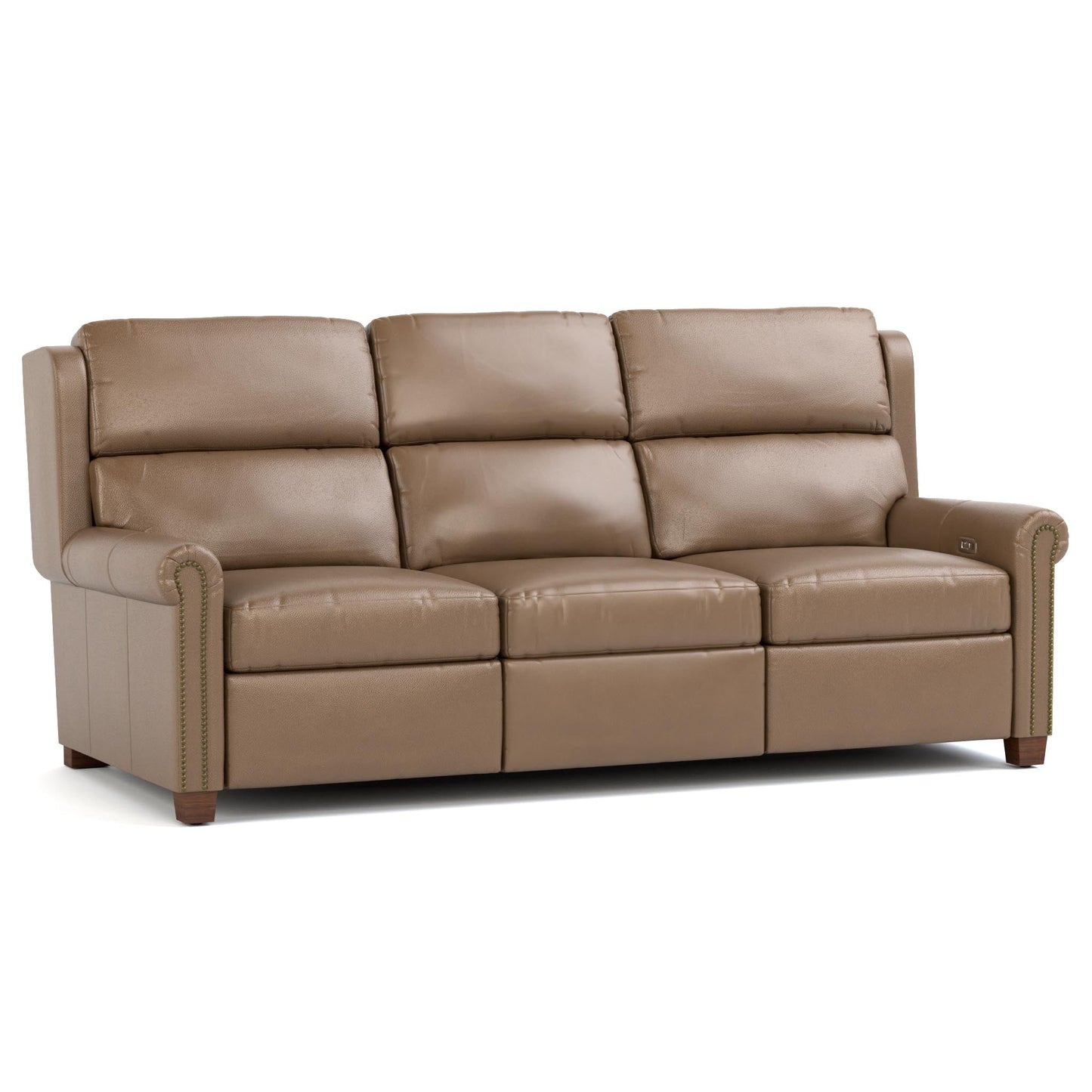 Woodlands Small Roll Arm Motion Sofa with Nails