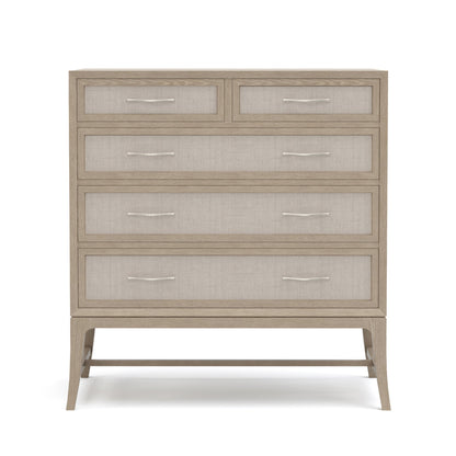 Maidstone Tall Chest with Woven Jute in 201 Sandbank finish
