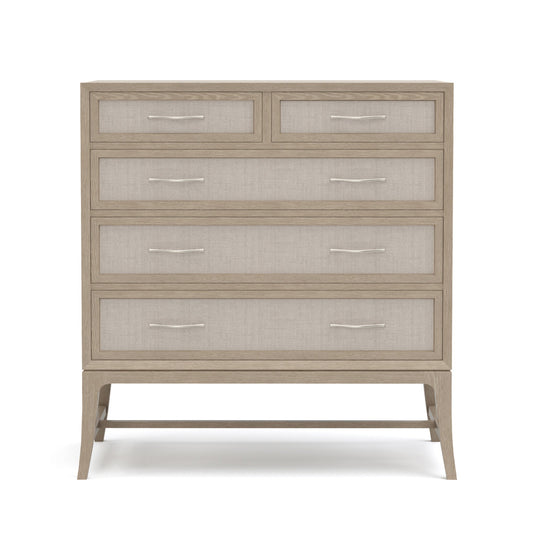 Maidstone Tall Chest with Woven Jute in 201 Sandbank finish