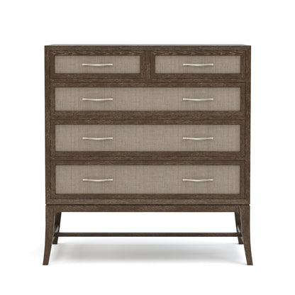 Maidstone Tall Chest with Woven Jute in 202 Pier finish