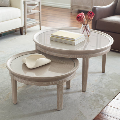 Maidstone 28-inch Round Cocktail Table, Woven Jute