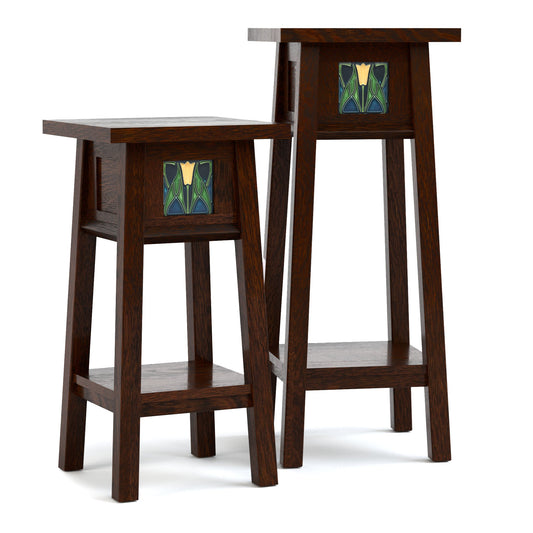 Floral Tile Plant Stand Set