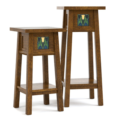 Floral Tile Plant Stand Set