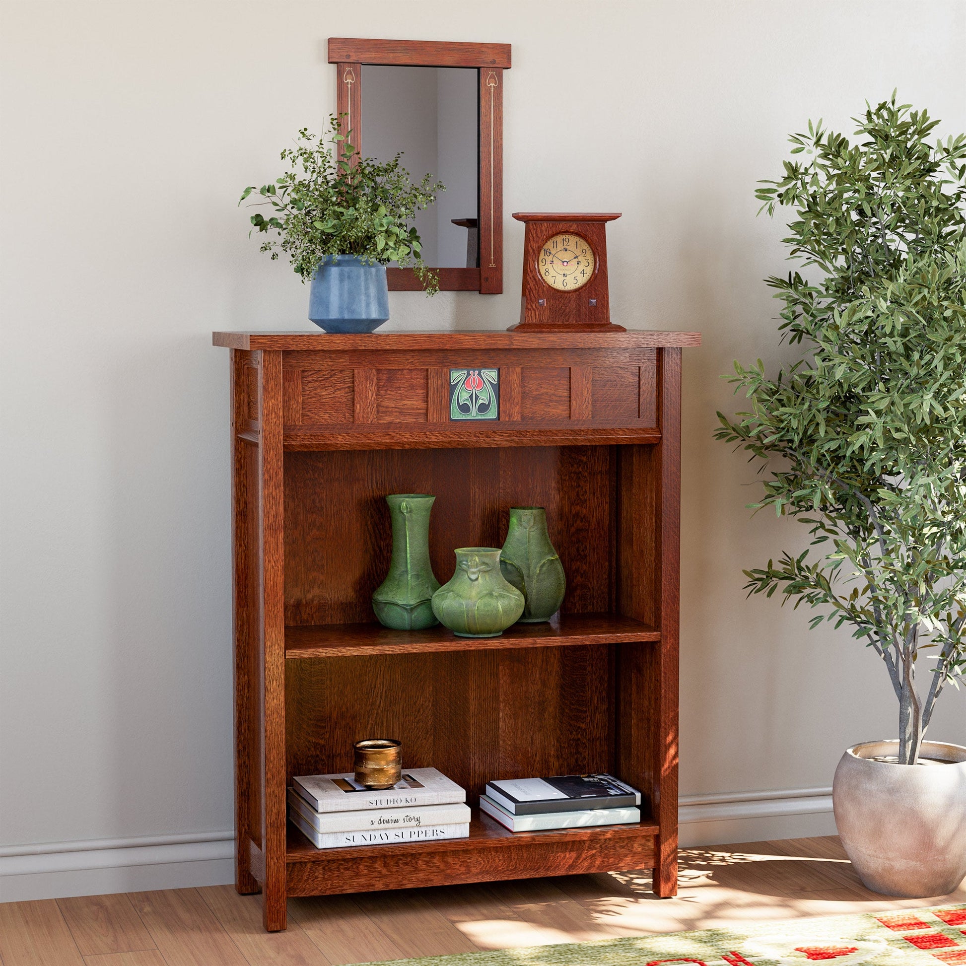 Floral Tile Bookcase