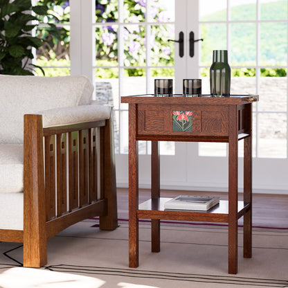 Floral Tile Tray Table
