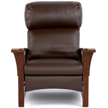 Bustle Back Spindle Morris Recliner Colman Boot Leather 032 - Onondaga Finish