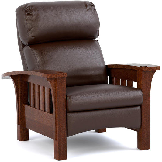 Bustle Back Bow Arm Morris Recliner Colman Boot Leather 032 - Onondaga Finish