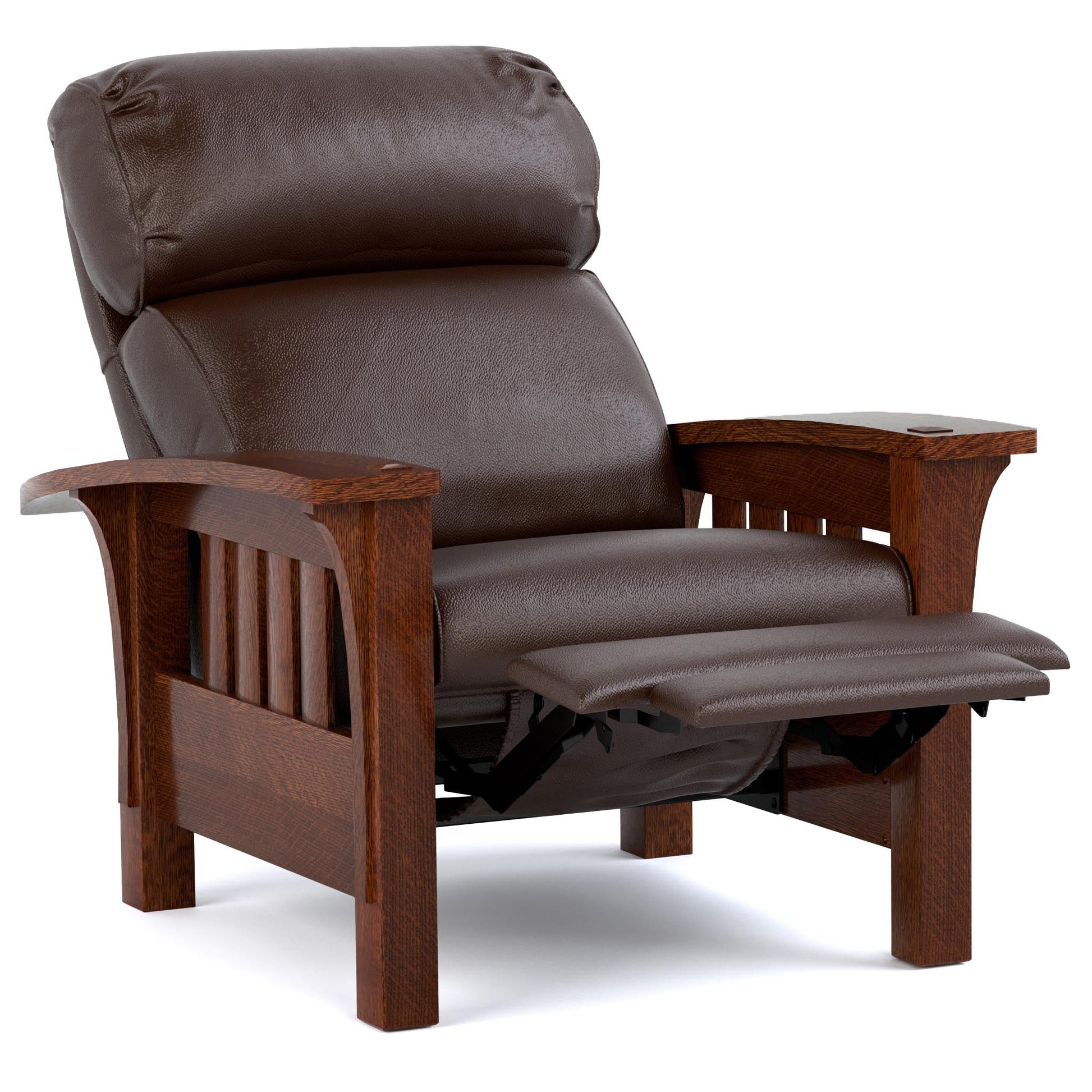 Bustle Back Bow Arm Morris Recliner Colman Boot Leather 032 - Onondaga Finish