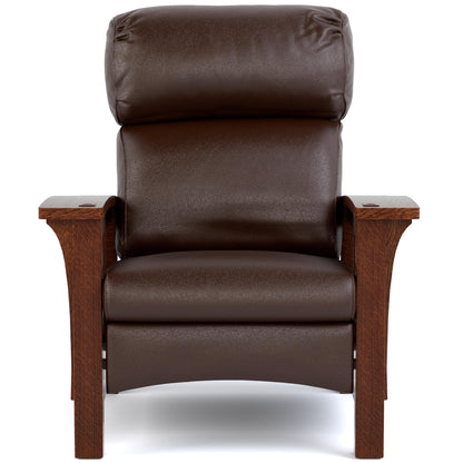 Bustle Back Bow Arm Morris Recliner Colman Boot Leather 032 - Onondaga Finish