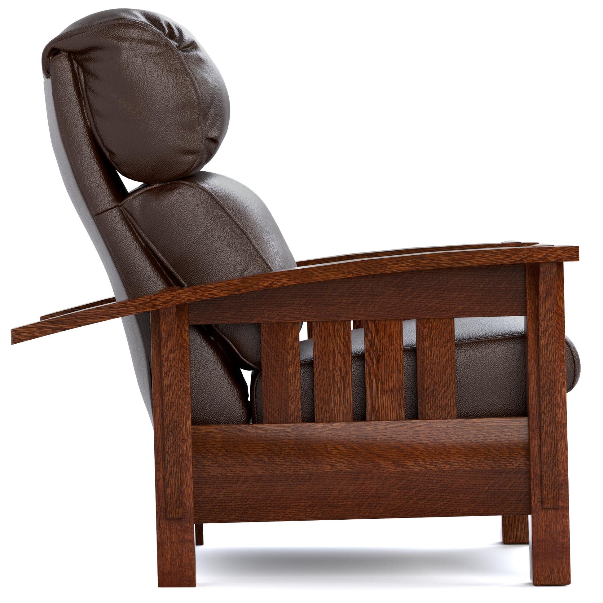 Bustle Back Bow Arm Morris Recliner Colman Boot Leather 032 - Onondaga Finish