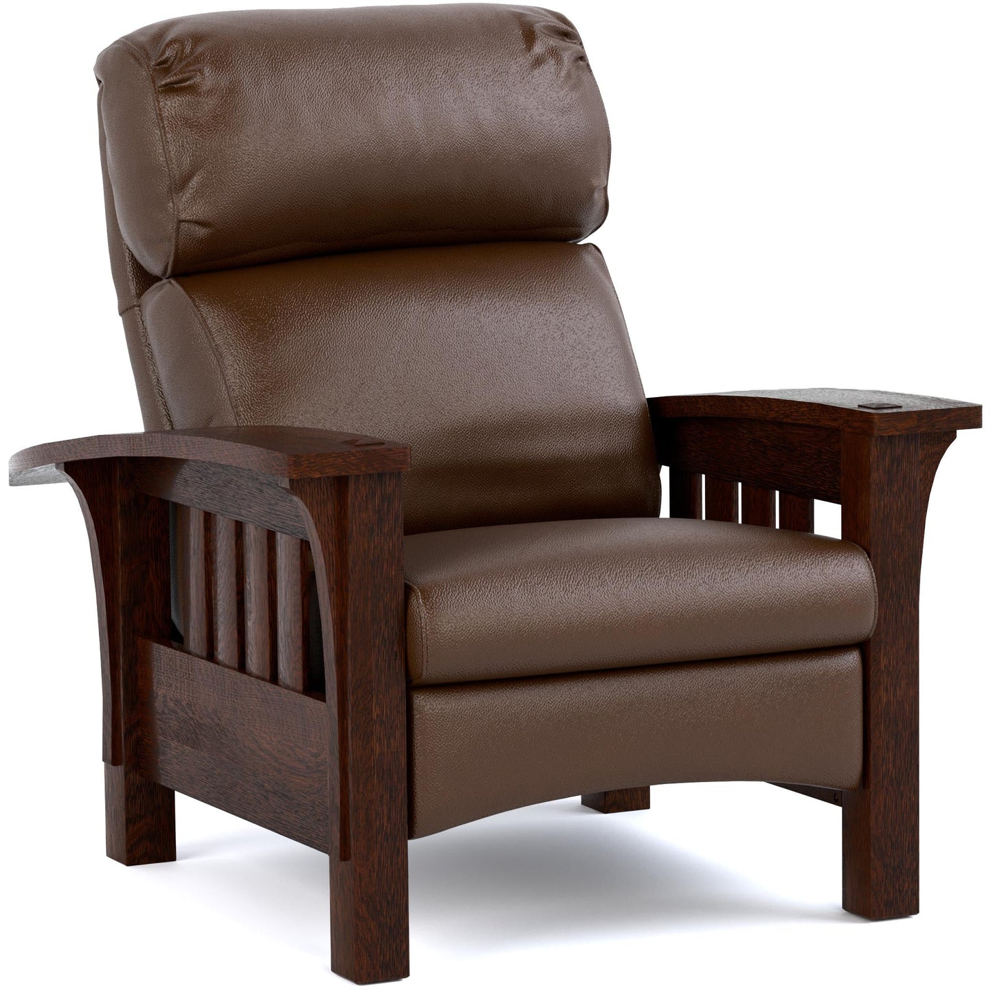 Bustle Back Bow Arm Morris Recliner Colman Saddle Leather 031 - Centennial Finish