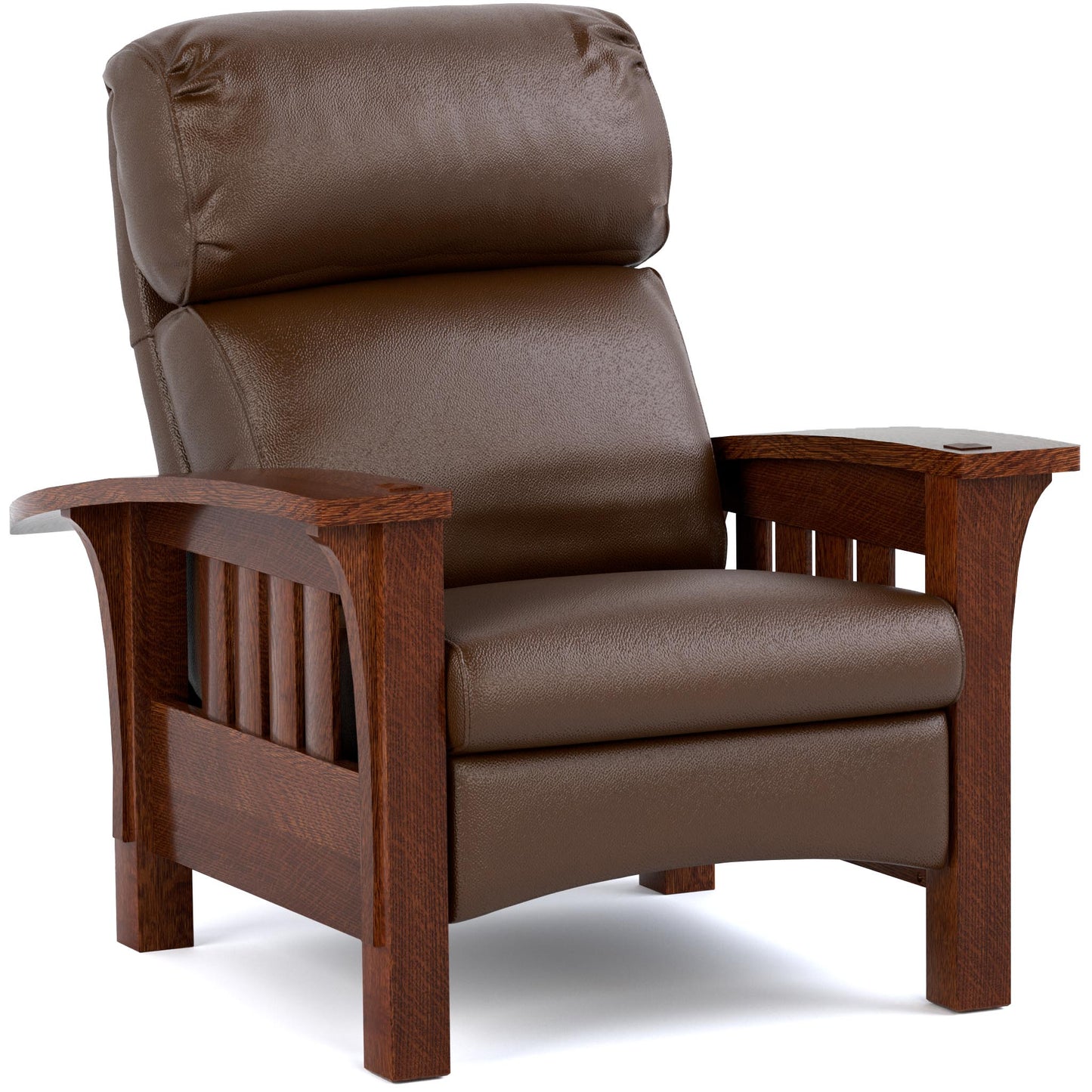 Bustle Back Bow Arm Morris Recliner Colman Saddle Leather 032 - Onondaga Finish