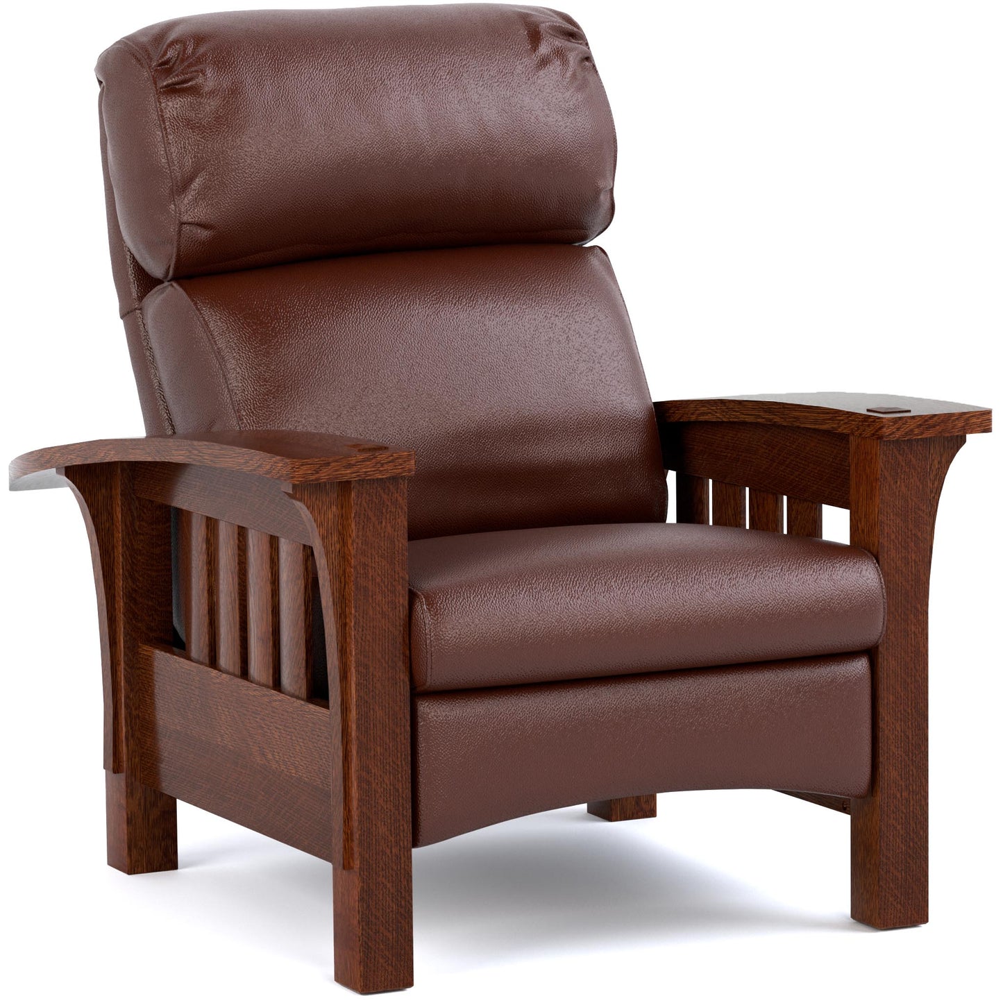 Bustle Back Bow Arm Morris Recliner Colman Sienna Leather 032 - Onondaga Finish