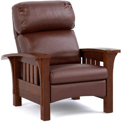 Bustle Back Bow Arm Morris Recliner Colman Sienna Leather 032 - Onondaga Finish