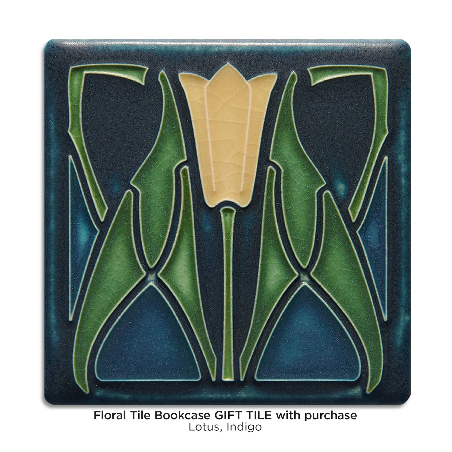 Floral Tile Bookcase with Plaque