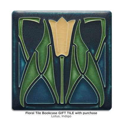 Floral Tile Bookcase with Plaque