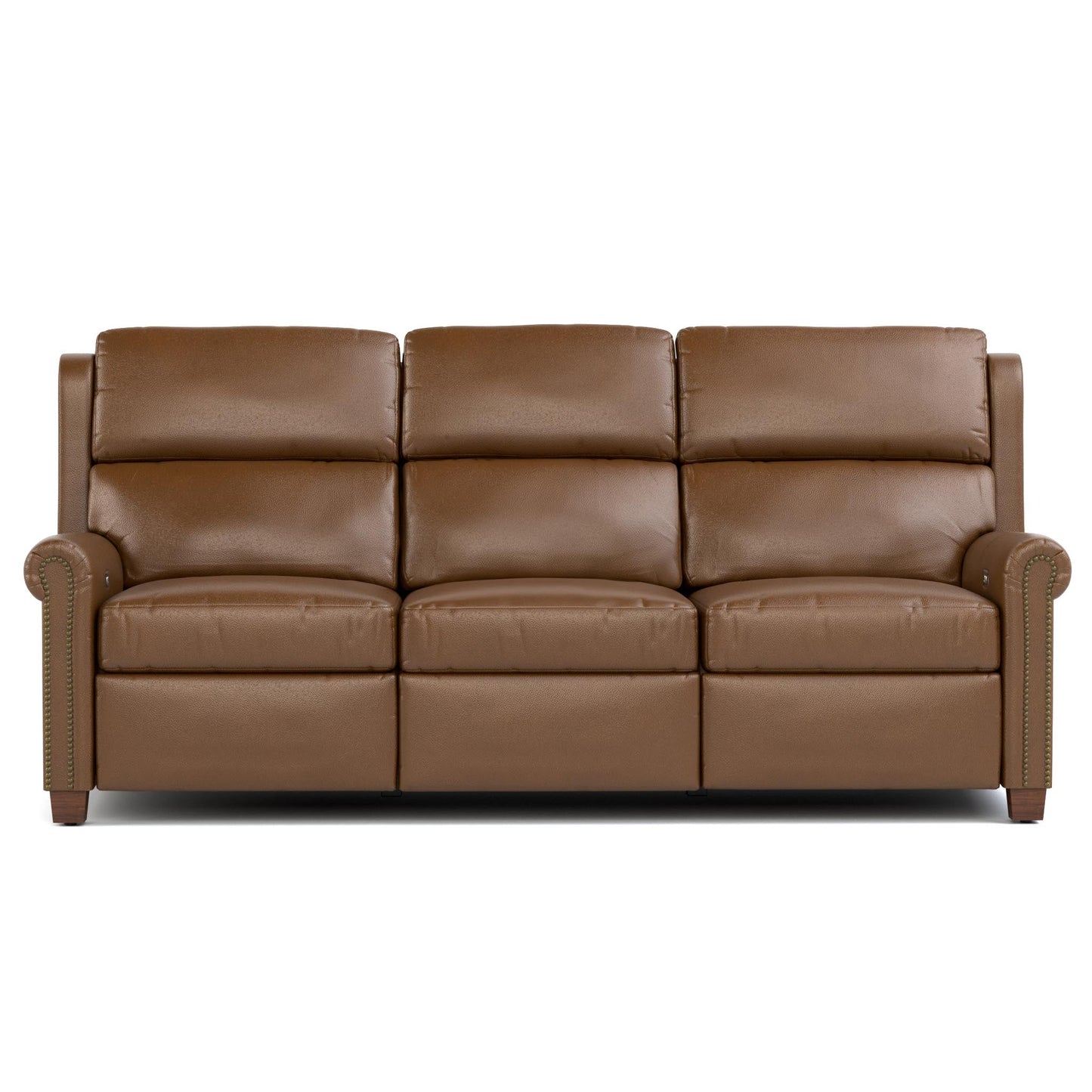 Woodlands Small Roll Arm Motion Sofa with Nails
