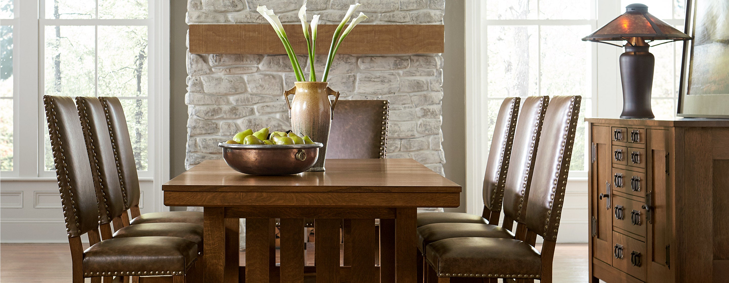 Stickley Furniture Mission collection dining table and chairs