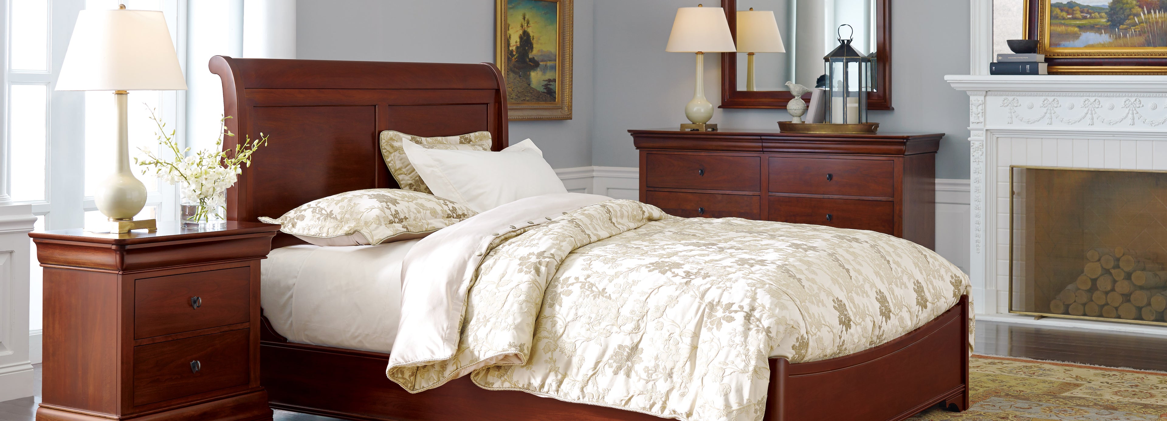 Stickley Nichols & Stone bedframe, nightstand, and dresser