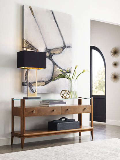 Martine Glass-Top Console Table