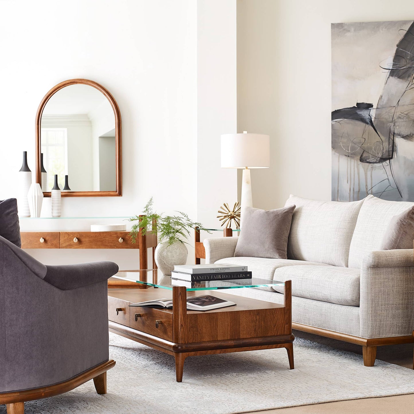 Martine Glass-Top Cocktail Table - Stickley Brand