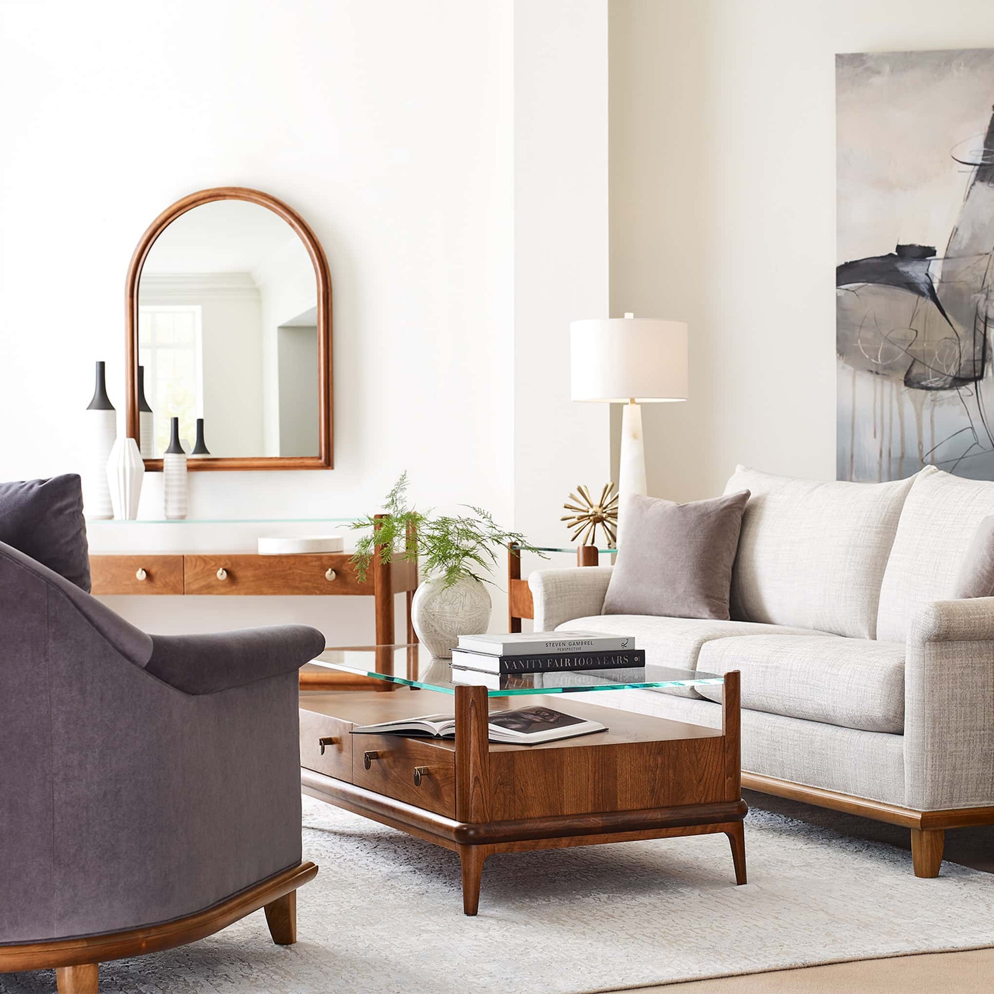 Martine Glass-Top Console Table - Stickley Brand