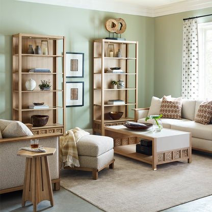 Surrey Hills Wood-Frame Ottoman
