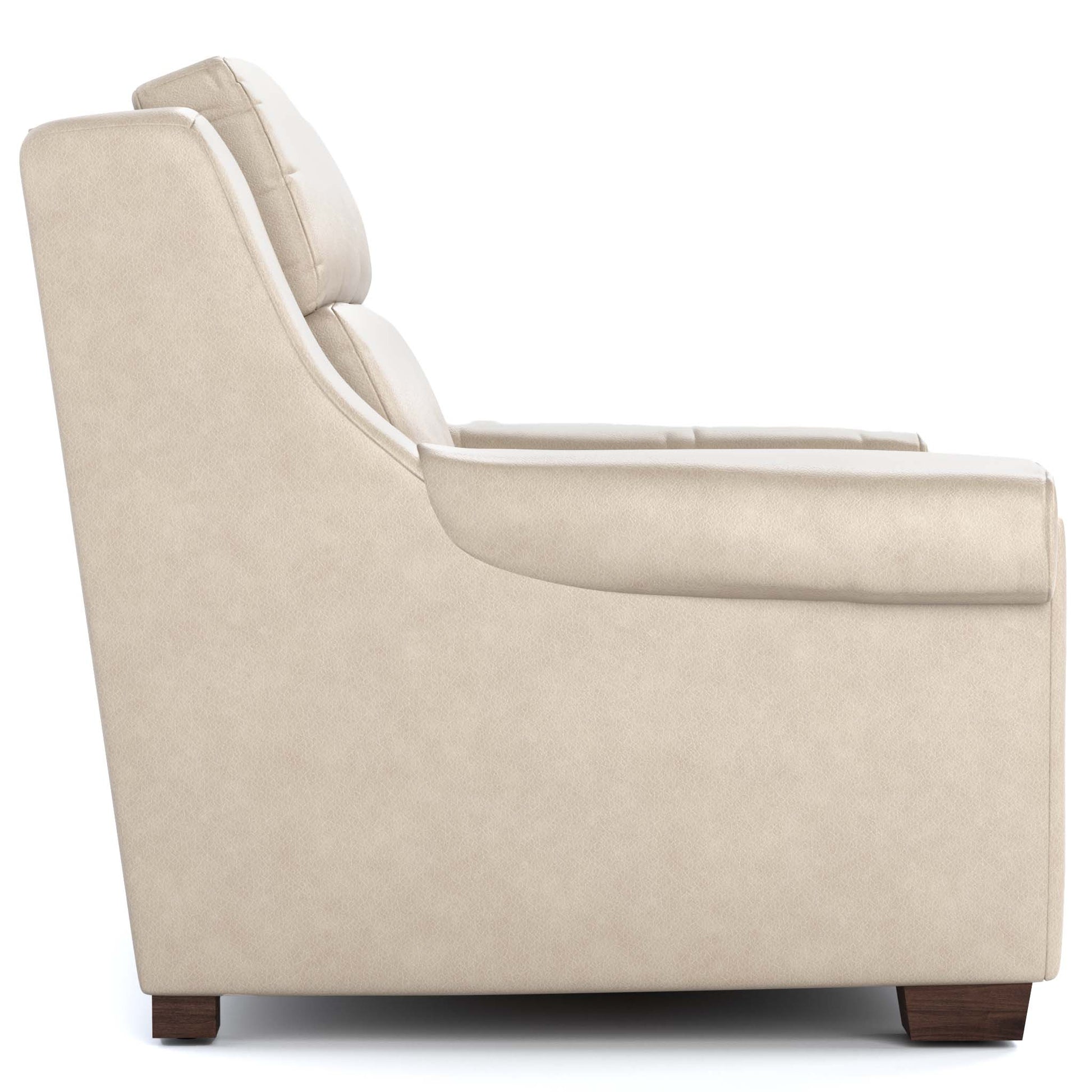 Chester Power Motion Loveseat Sorrento Moonshine Leather Dark Maple Finish