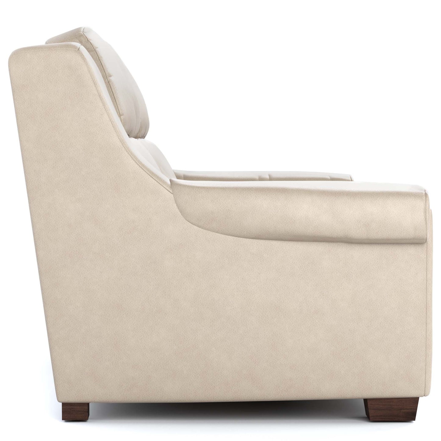 Chester Power Motion Sofa Sorrento Moonshine Leather Dark Maple Finish