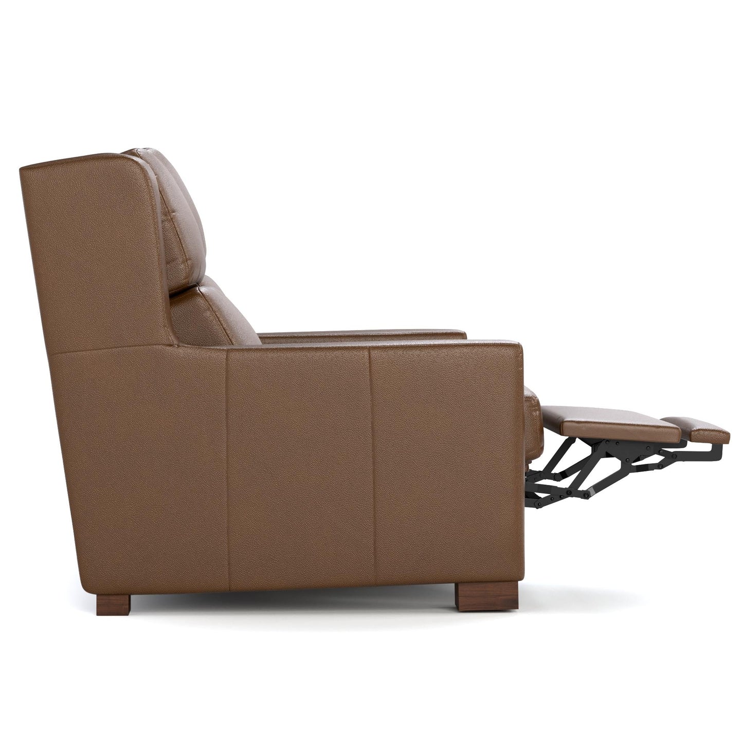 Woodlands Track Arm Motion Loveseat Selvano Bark - Side Reclined