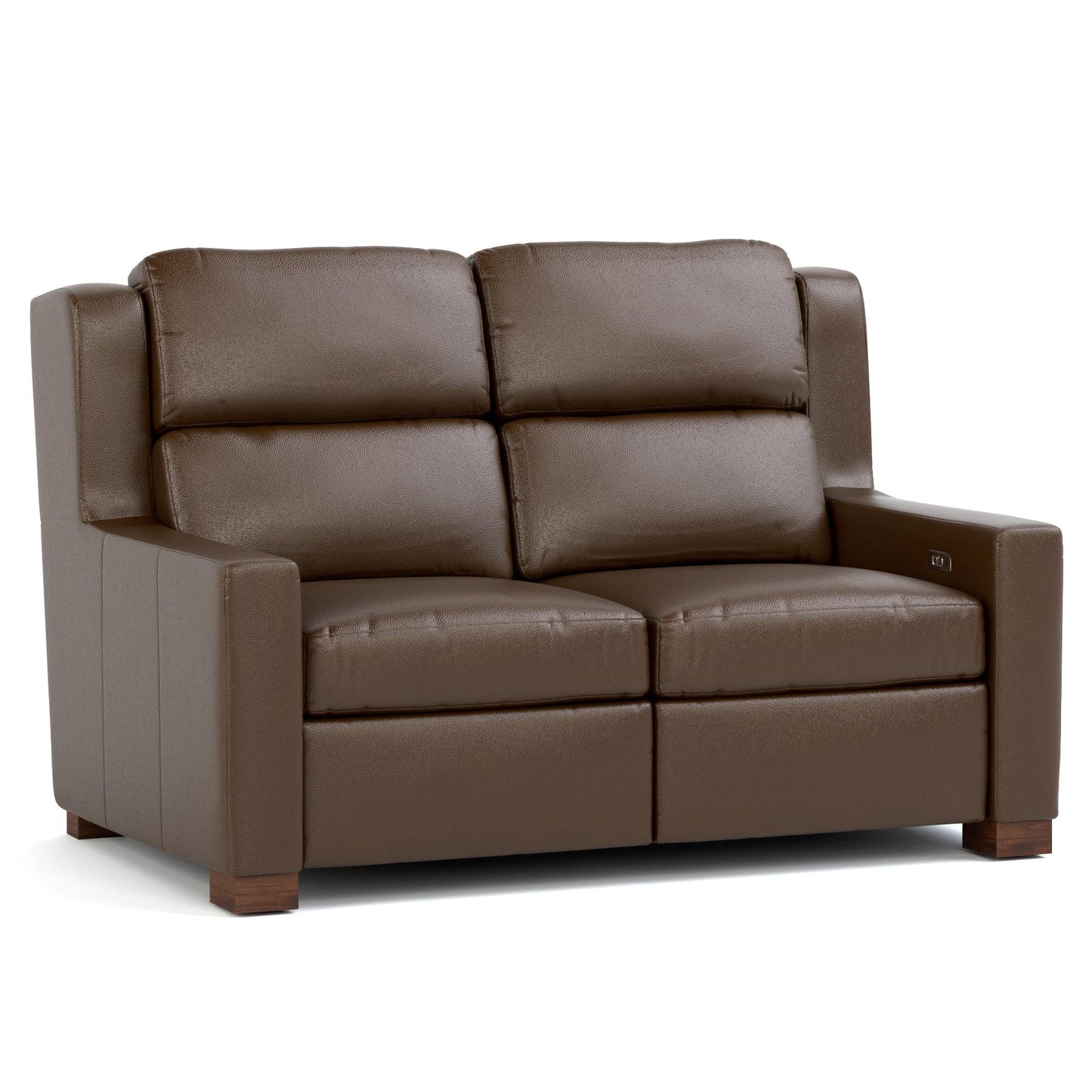 Woodlands Track Arm Motion Loveseat Selvano Chestnut Program