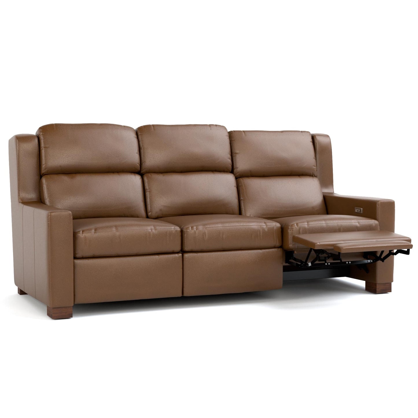 Woodlands Track Arm Motion Sofa Selvano Bark - Angle Reclined