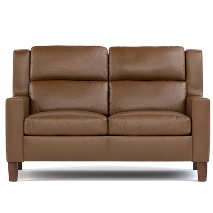 Woodlands Track Arm Loveseat Selvano Bark - Front