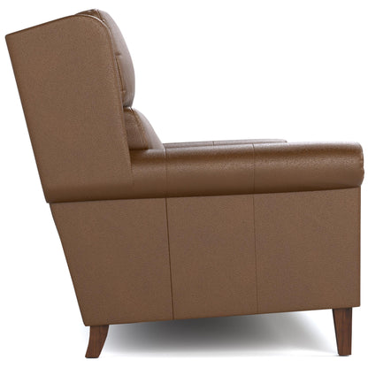 Woodlands Small Roll Arm Sofa Selvano Bark - Side