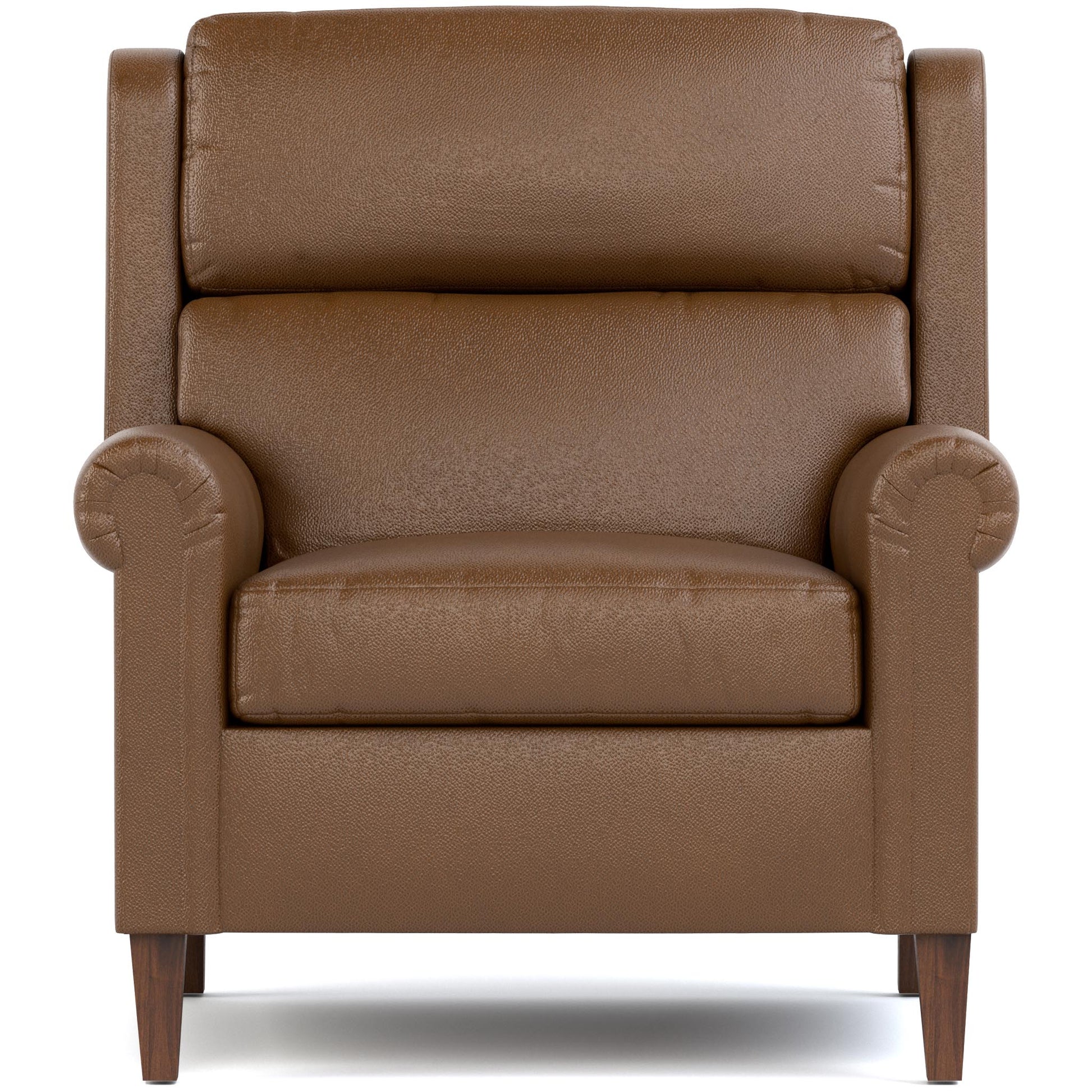 Woodlands Small Roll Arm Chair Selvano Bark - Front