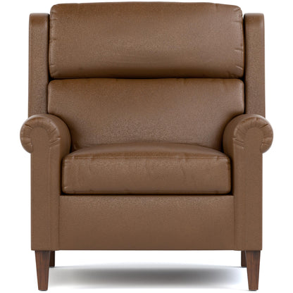 Woodlands Small Roll Arm Chair Selvano Bark - Front