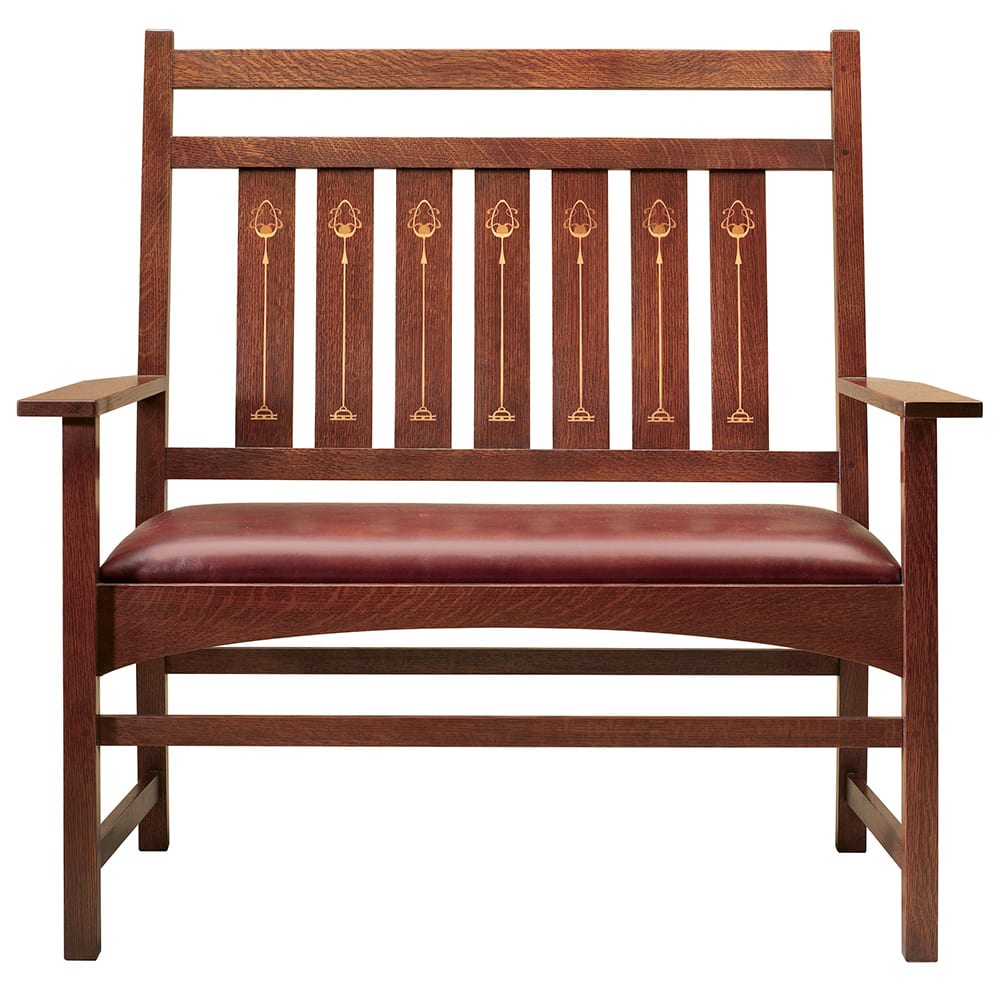 Harvey Ellis Settee, with Inlay - Stickley Brand