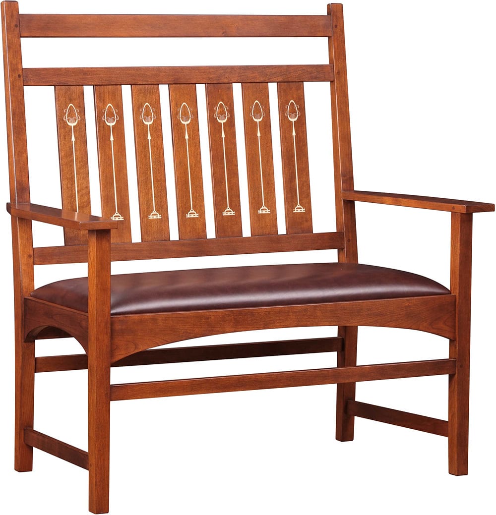 Harvey Ellis Settee, with Inlay - Stickley Brand