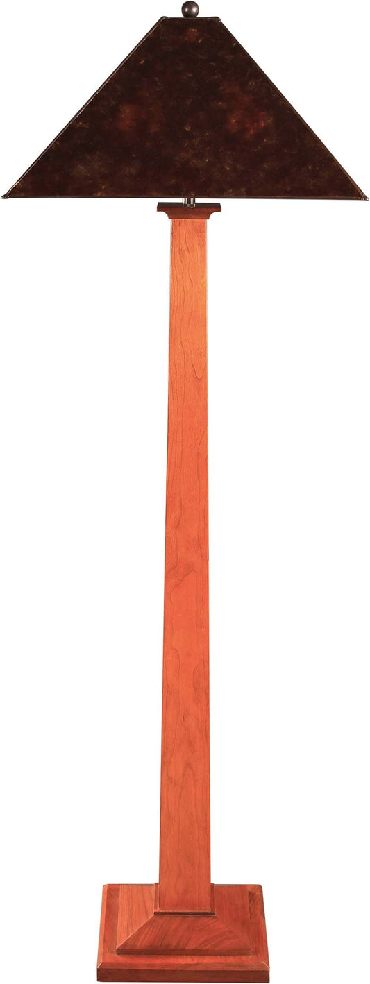 Square Base Floor Lamp with Mica Shade - Stickley Brand